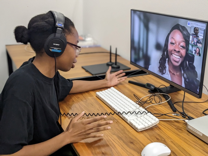 Students on computer